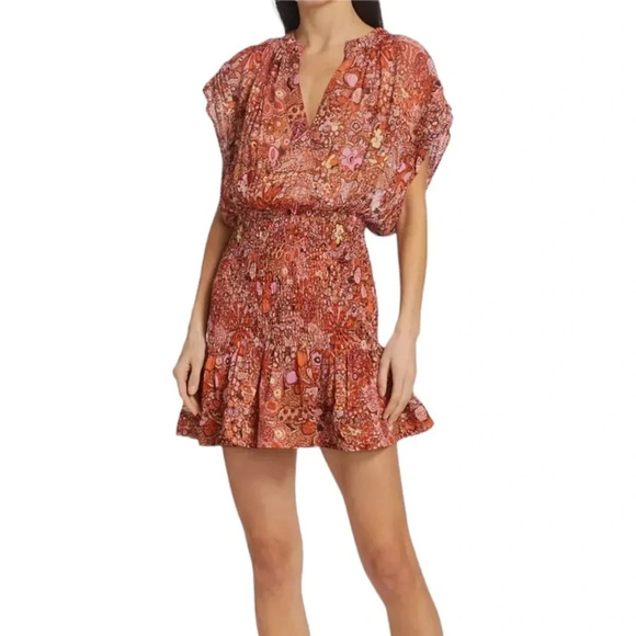A.L.C. Silk Carly Floral Smocked Mini Dress Size 00 NWT - Picture 15 of 15